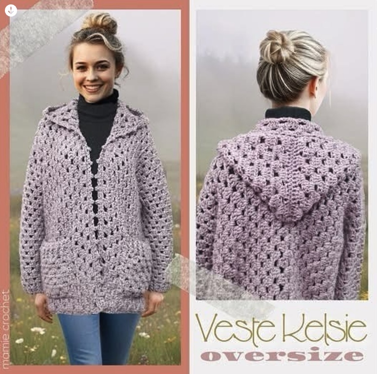 Veste Kelsie Mamie Crochet tuto pdf Mamie Crochet