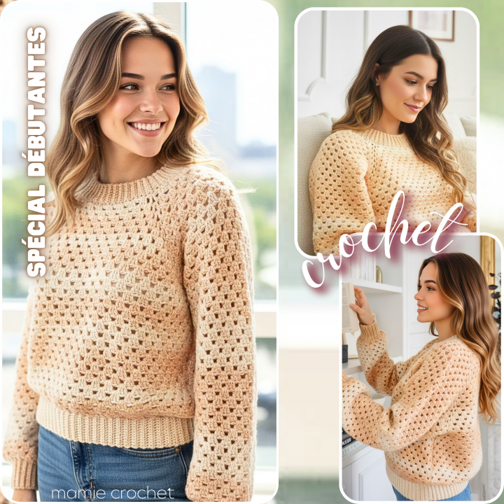 Pull Peach Mamie Crochet tuto pdf