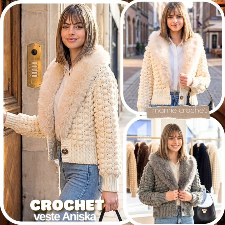 Veste-Aniska-Mamie-Crochet Veste Aniska Mamie Crochet tuto pdf