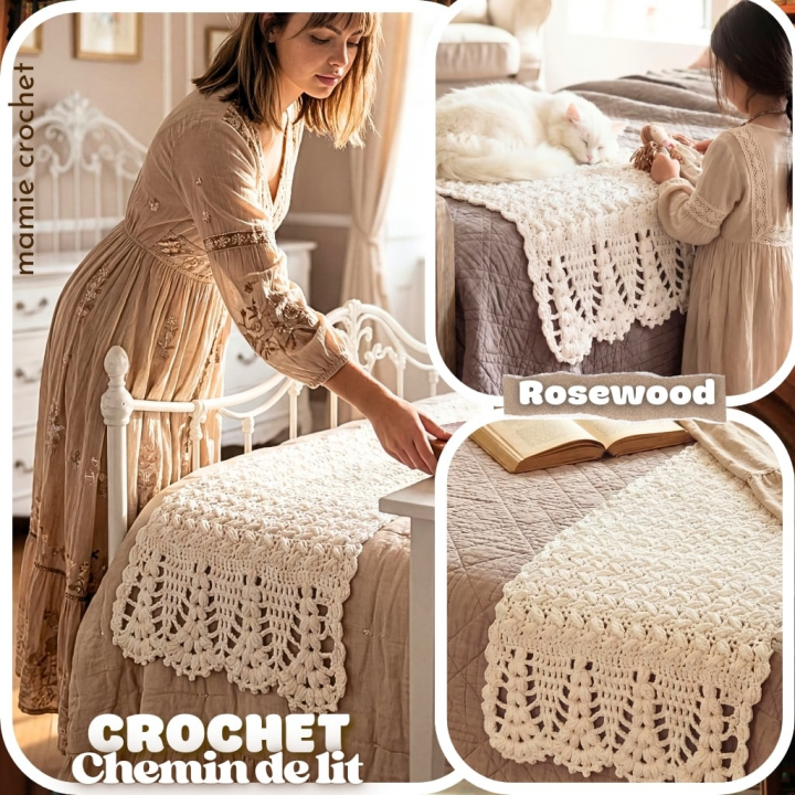 Couvre-lit Rosewood Mamie Crochet tuto pdf