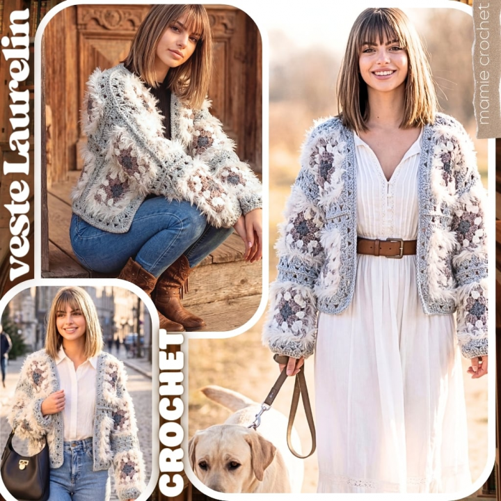 Veste Laurelin Mamie Crochet tuto pdf